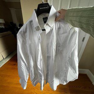 Jos A Bank men’s dress shirt long sleeve button up collared white formal prom
